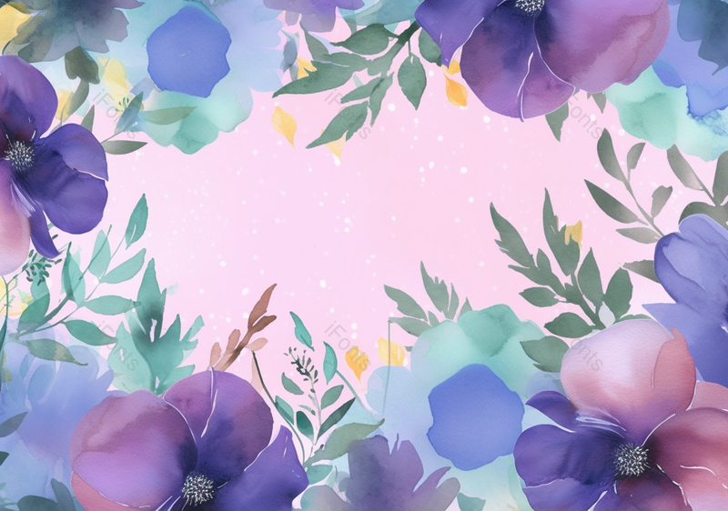 碎花水彩花卉植物装饰背景边框,插画/手绘图,插画/手绘图库,插画/手绘图下载,插画/手绘